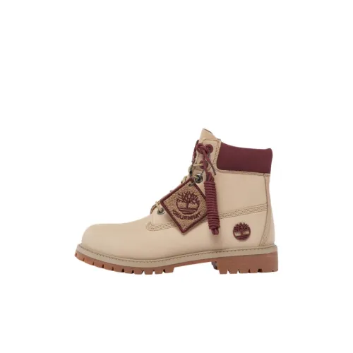 Timberland Детские кожаные сапоги Бежево-фиолетовый Kids