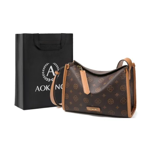 AOKANG ПВХ Подушка Сумка Сумка через плечо Сумка на плечо Монограмма Сумка Сумка на плечо Стандартная Женская Кофейная Экрю