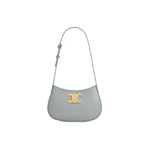 CELINE Tilly Телячья кожа Сумка через плечо Сумка на плечо Средняя Женская Жемчужно-синий