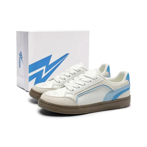 Feiyue Slip-resistant Abrasion-resistant Breathable Low-Top Skateboard Shoes Women's White Blue Фэйюэ Противоскользящие Устойчивые к износу Дышащие Низкие Кроссовки для скейтбординга Женские Белые Синие