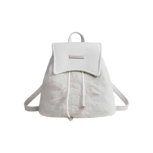 MINLUBAOLUO Плюшевый рюкзак Женская Белая