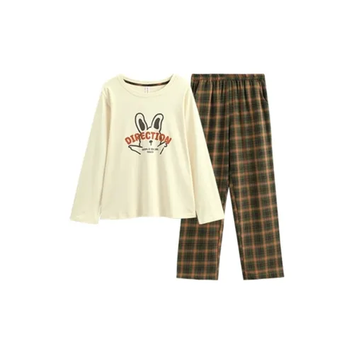 FENTENG Пижамный комплект женский бежевый желтый
