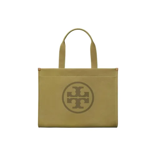 TORY BURCH Ella Хлопок Canvas Сумка Tote Сумка Сумка для покупок Сумка через плечо Сумка для женщин Серый Зеленый