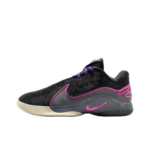 Nike LeBron 22 Баскетбольные кроссовки Low Топ Черный/Серый/Фуксия Унисекс