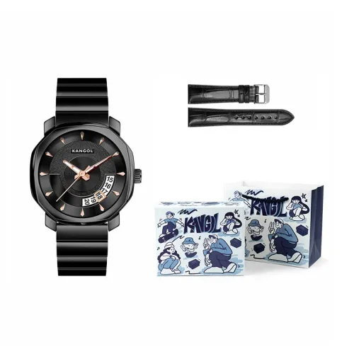 KANGOL Модные и Крутые Мужские Наручные Часы Универсальные Часы для Путешествий Мужские Кварцевые Часы Черный Циферблат