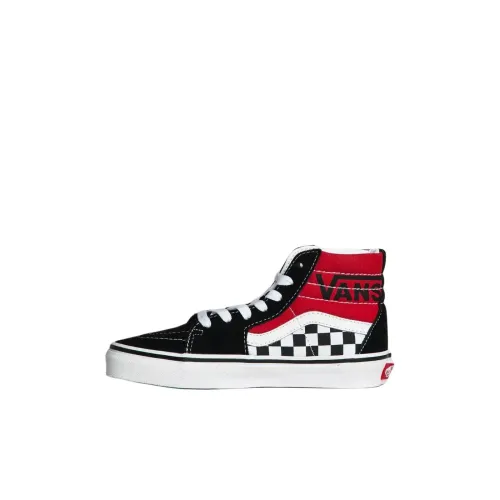 Vans SK8 HI Высокий Топ Детские Скейтбординги Черный Красный для детей 3-7 лет