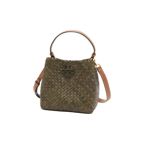 Tory Burch McGraw Кожа с Натуральная кожа Комбинированный Сумка через плечо Сумка Маленькая Женская Зеленая