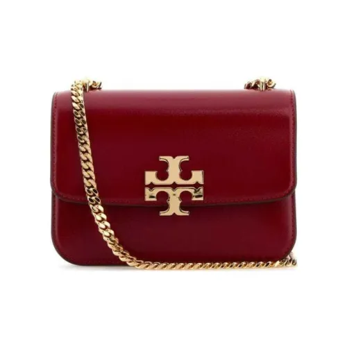 TORY BURCH ELEANOR Коровья кожа Портативная Сумка через плечо Маленькая Женский Камень-красный