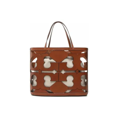 TORY BURCH Кожа Тоут Сумка Сумка для покупок Сумка Женская Классическая Оригинальная Коричневая