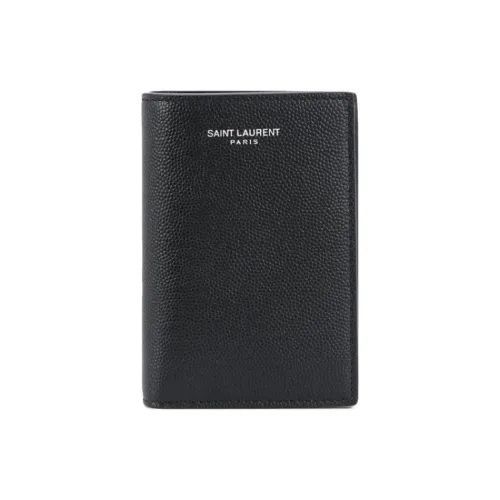 SAINT LAURENT Рельефная тисненая кожа Кошелек Маленький Мужской Черный