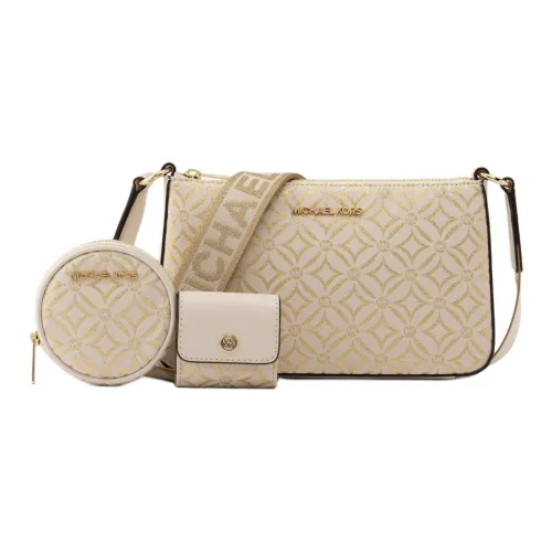 MICHAEL KORS Jet Set Travel Жаккард Сумка через плечо Сумка на плечо Маленькая Женская Светло-кремовая