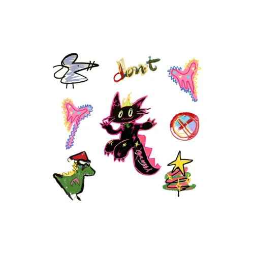 QINGSHANQIHAI Динозавр Кошки Безводный Граффити