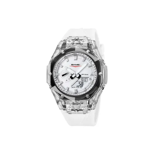 SKMEI Электронный механизм силиконовый ремешок унисекс белый циферблат