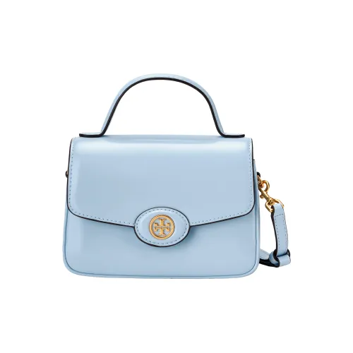 TORY BURCH Robinson Лакированная кожа Одно отделение Через плечо Сумка Маленькая Женская Светлая Лазурь