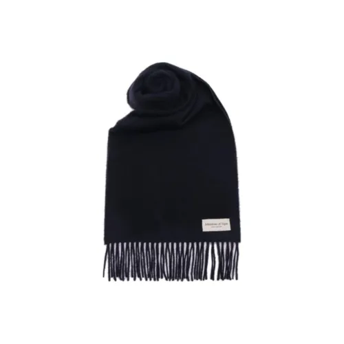 JOHNSTONS OF ELGIN Кашемир Вязаные шарфы Унисекс Морской синий