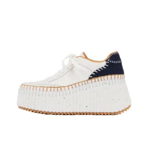 Chloe Nama Низкий Топ Повседневная Обувь 8 см Женская Белая