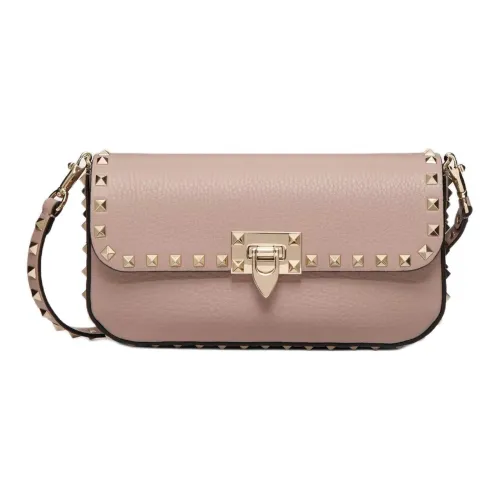 Valentino Garavani Рельефная Телячья Кожа Сумка через плечо Сумка на плечо Женская Пудровый Цвет