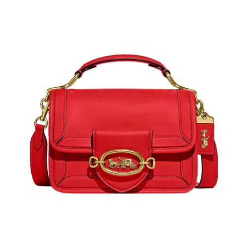 COACH Hero Дубленая кожа Перчатка Переносная Сумка через плечо Маленькая Женская Красная