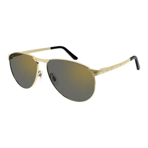 Cartier Металл Aviator Солнцезащитные очки Унисекс Золото