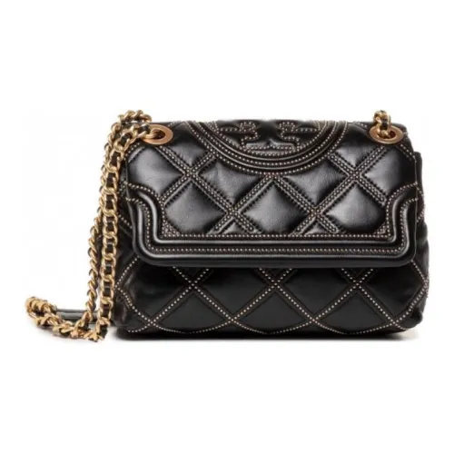 TORY BURCH Fleming Sheepskin Crossbody Bag Shoulder Bag Small Women's Black Gold TORY BURCH Fleming Овчина Сумка через плечо Сумка на плечо Маленькая Женская Черное Золото