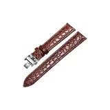 Крокодил с текстурой, узор, коричневый, натуральная кожа, серебряная застежка