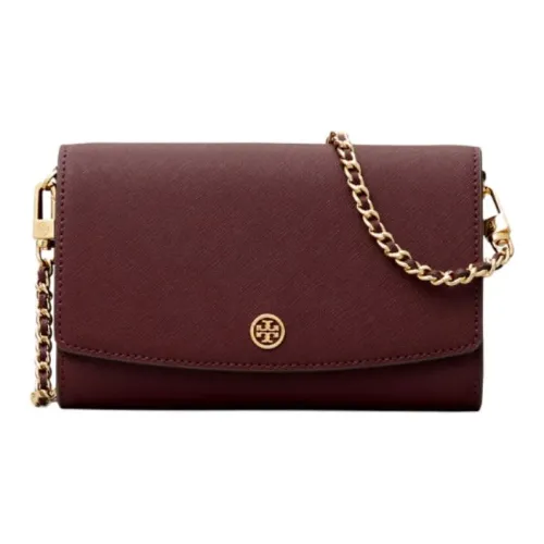 TORY BURCH Robinson Кожа Сумка через плечо WOC Кошелек Женские Виноградный Красный