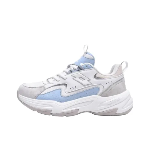 LOTTO Sportlife Юбка Устойчивая к истиранию Низкий Топ Толстая подошва Кроссовки Женские Белые Синие