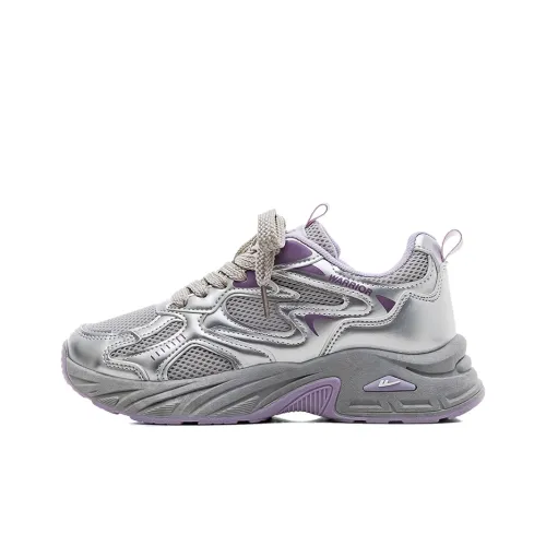 Warrior Толстая подошва Низкий топ Серый Серебряный Фиолетовый Женский