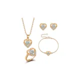 Сердце Микро-Pave Набор из 4 шт Золотой