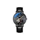 Черный корпус с черным циферблатом, черный ремень