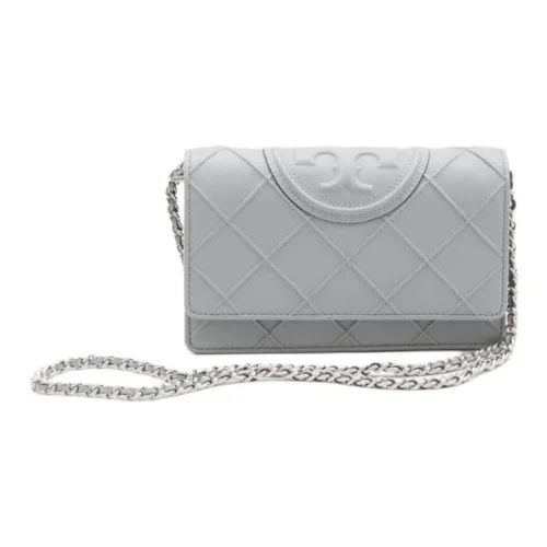 TORY BURCH Тисненая кожа Сумка через плечо Мини Женская Серый