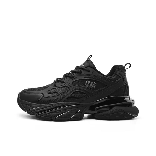 JEEP SPIRIT Black Myth Толстая подошва Низкий топ Графитовый черный Мужской