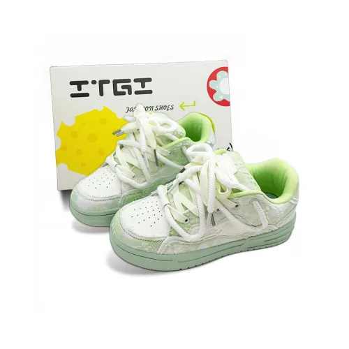 ITGI Slip-resistant Abrasion-resistant Low-top Skateboard Shoes Unisex Wheat Field Green ITGI Противоскользящие Износостойкие Низкие Кеды для Скейтбординга Унисекс Пшеница Полевой Зеленый