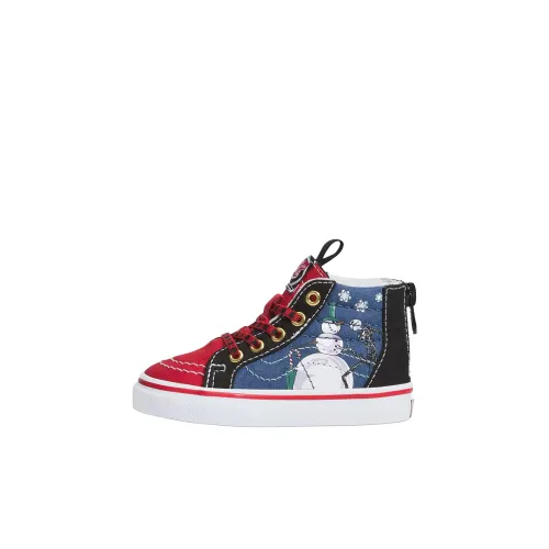 Nightmare Before Рождество x Vans Sk8 Hi Высокие Кроссовки для малышей Синий Красный Черный Infant и Toddler