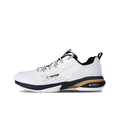 VICTOR Slip-resistant Abrasion-resistant Low-top Badminton Shoes Unisex White Blue Gold VICTOR Противоскользящие Износостойкие Низкие Кеды для Бадминтона Унисекс Белый Синий Золото