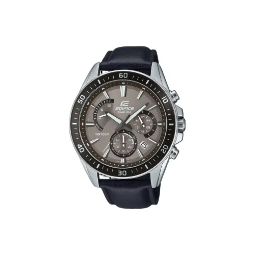 CASIO Edifice Collection Кварцевый механизм натуральная кожа ремешок часы для мужчин циферблат часов кофе