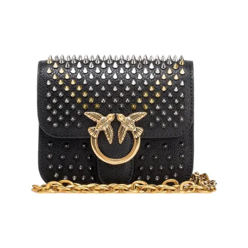 PINKO Love Bell Телячья кожа Курьерская сумка Сумка Сумка через плечо Сумка через плечо Женская Черная