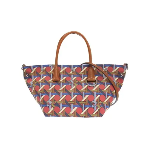 TORY BURCH Холст и кожа Комбинированная сумка-тоут сумка для покупок сумка через плечо сумка маленькая женская алый