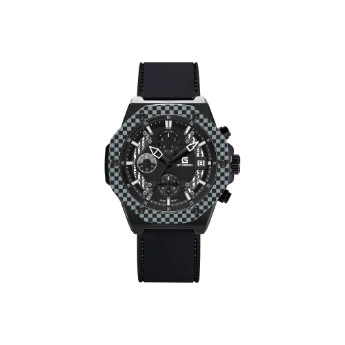 GT DESIGN Кварцевый механизм Мужские часы Черный циферблат