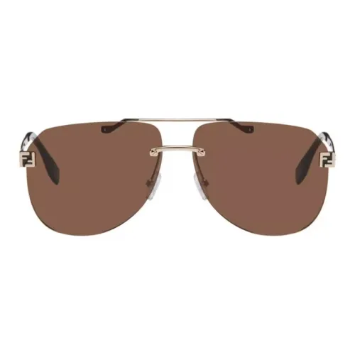 FENDI Металлический Ацетат Aviator Солнцезащитные очки Мужские Золотые