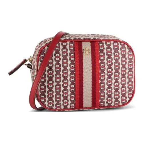 TORY BURCH Robinson Покрытый холст Camera Сумка Сумка через плечо Мини Женская Бургунди