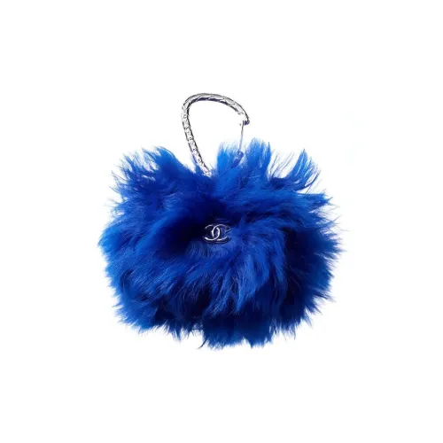 CHANEL Шерсть Кошелек Бананка Картхолдер Мини Женский Синий