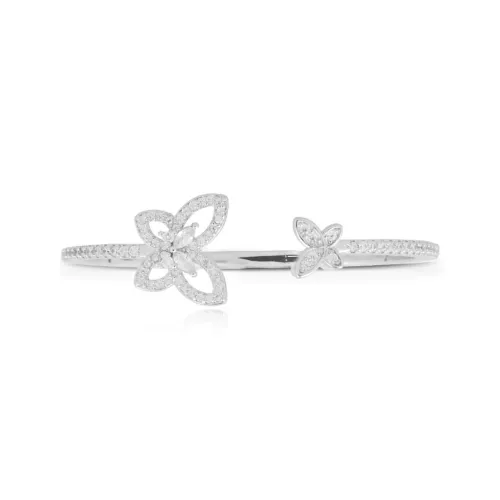 AWE Титановая сталь Роскошь Нишевый Улучшенный Сенсорный Блестящий Полный Ромб Открытый Конец Браслет с Подарком Женские