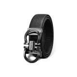 Металлический + Зернистая кожа личи Ремень