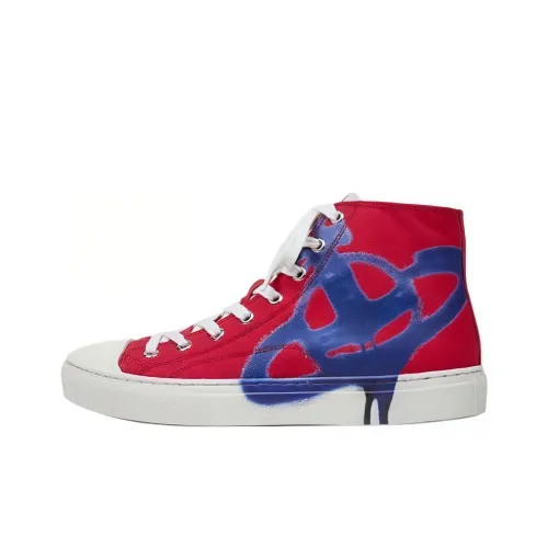 Vivienne Westwood Canvas Shoes Low Top Red Men's