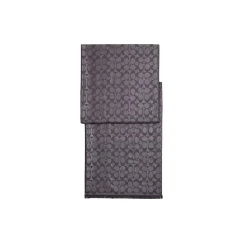 COACH Modal Viscose Wool Metal Knit Шарфы Унисекс Черный