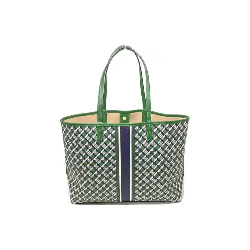 TORY BURCH Perry Покрытый холст Тоут Сумка Сумка для покупок Сумка на плечо Сумка Обычная Женская Многоцветная Зеленая