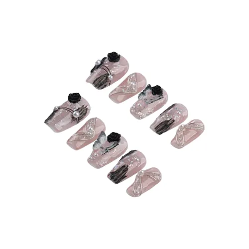 Song Biography Мода Pearl Brightening Luxury Premium Feel False Nail Short LADDER 20mm