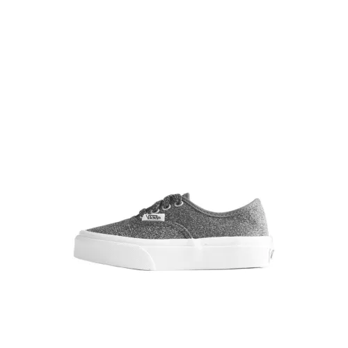 Vans Authentic Детские Скейтбординги Низкие Топы Серебристо-Черные Kids