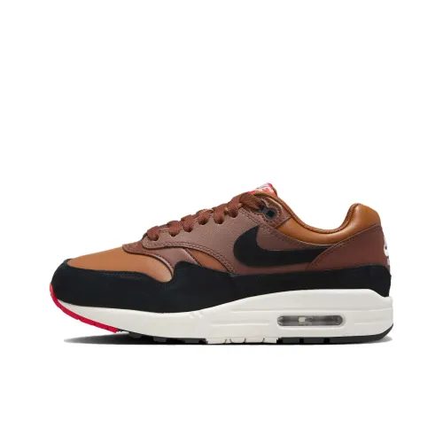 Nike Air Max 1 Low Топ Беговые кроссовки Женские Коричнево-черный